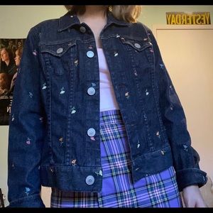 Liz Claiborne floral denim jacket